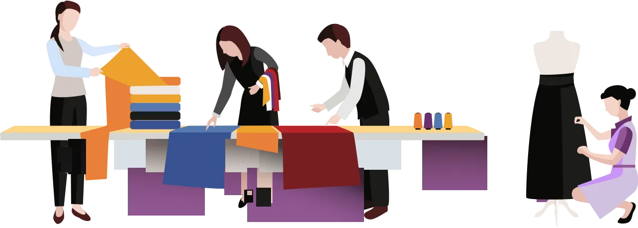 Dress Measurement Tailor Shop showcase with profile photos and notes.