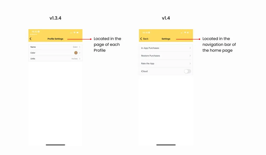 Settings pages relocated and redesigned.
