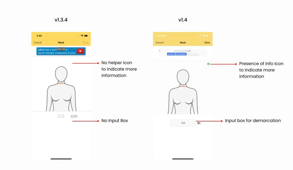 Data entry page with info icon.