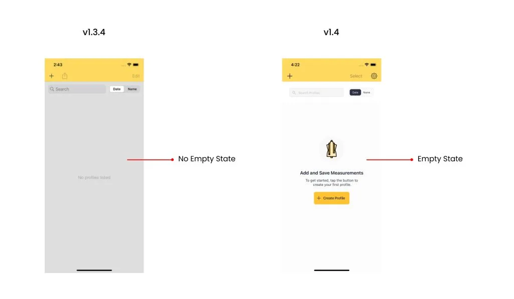 Second empty state design example.